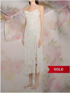 LOVESHACKFANCY 'Selliot' Ruffle-Trim Maxi Dress size 10